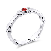 Bone with Rhinestone Surgical Steel Rings SKR-05